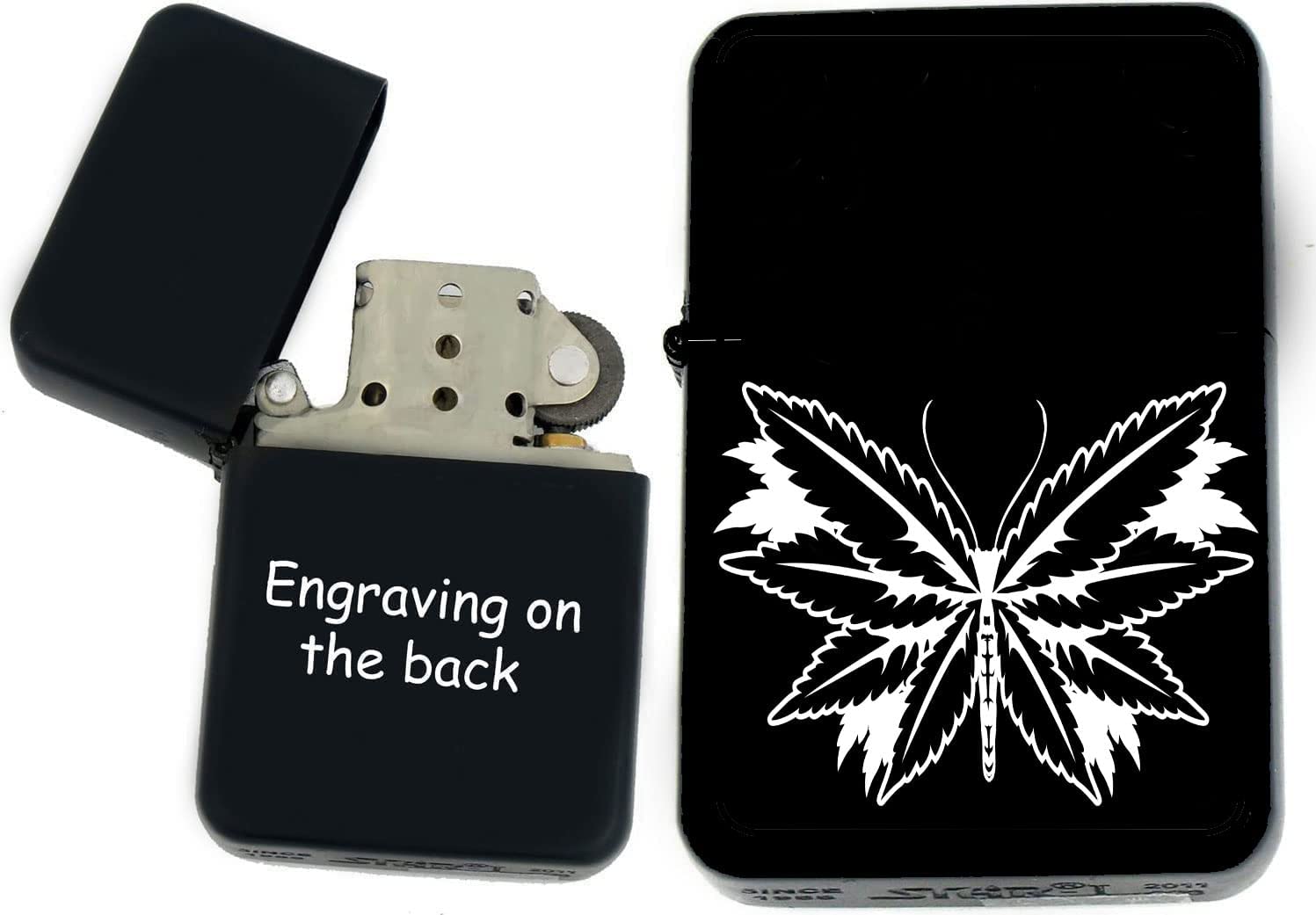 GIFTS INFINITY - Personalized Leaf Collection Windproof Lighters – Black Matt (WD-4)