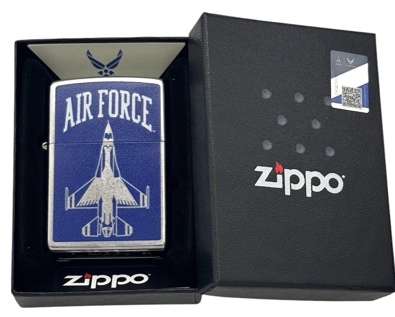 Personalized Zippo US Army Airborne Air Force Lighter Classic - Engraving (Blue)