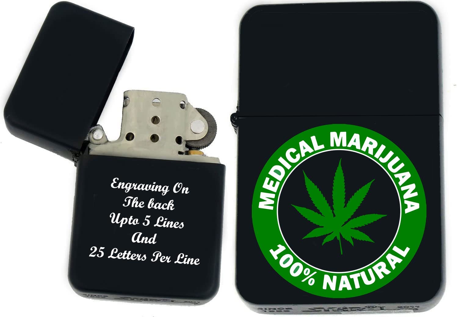 GIFTS INFINITY-Personalized Leaf Collection Windproof Lighters–Black Matt (WD-23)