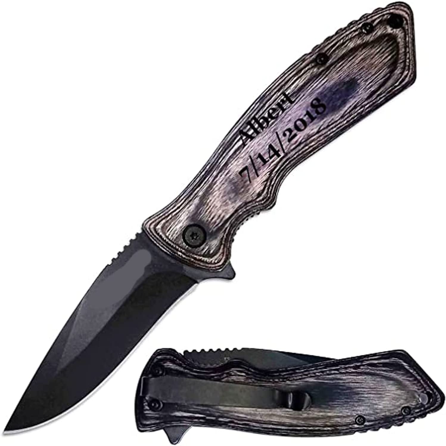 Elk Ridge - Personalized Quality Pocket Knife with Free Engraving - ER-002GY, Pack 1