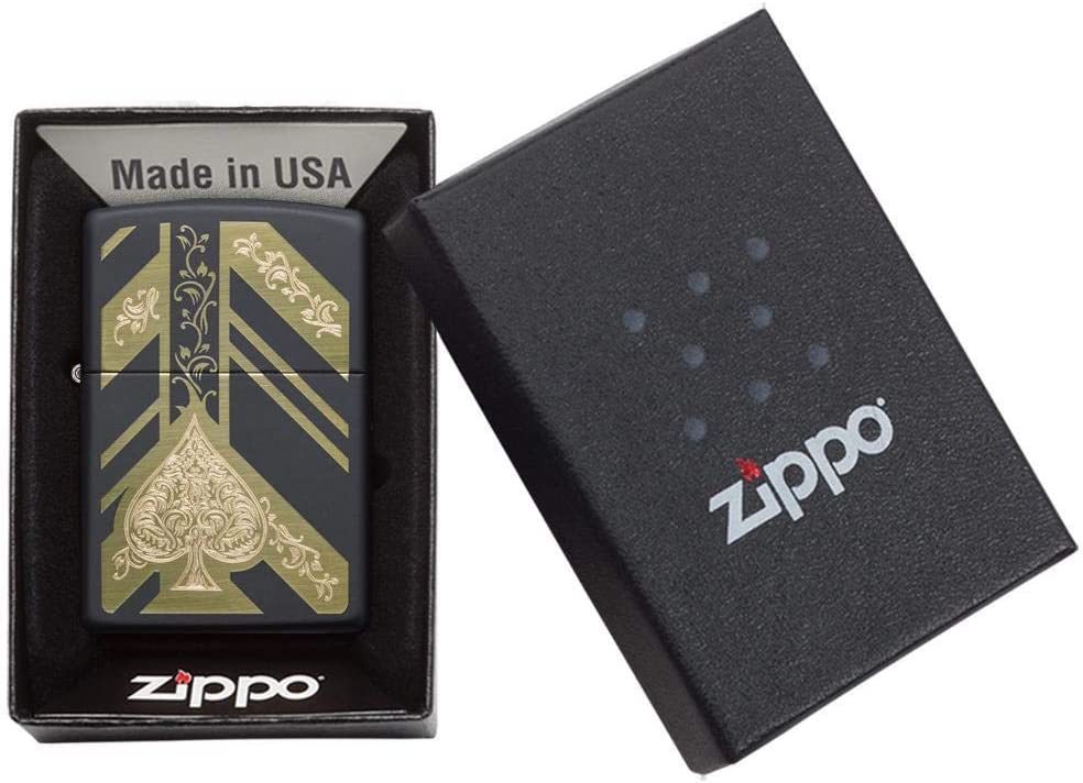 Zippo - Personalized Ace of Spades Matte Black Windproof Lighter - 1 Pack