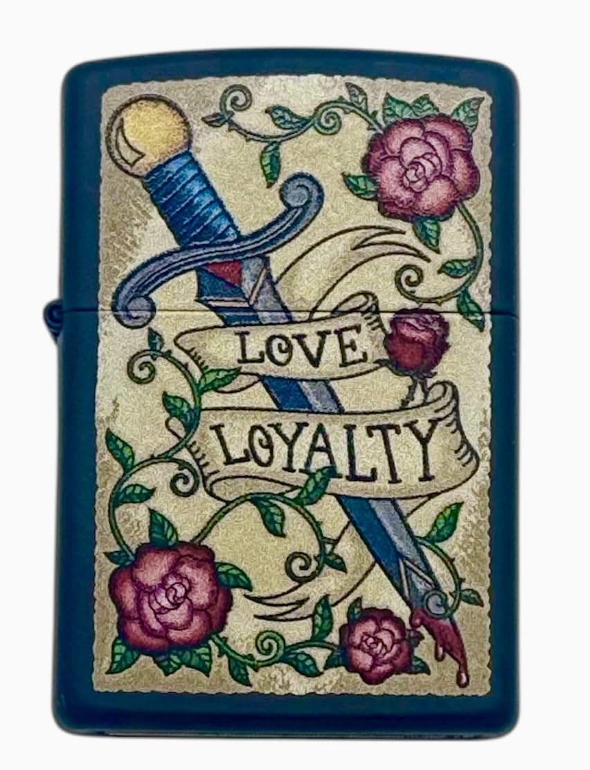 Personalized Zippo Elegant Heart Love Loyalty Design Classic Oil Windproof Lighter Free Engraving (Black Matt)