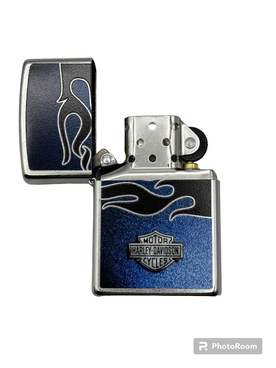 Personalized Zippo Harley-Davidson Windproof Oil Lighter Engraving - Christmas, Halloween & Valentines Day Gift (Blue Flame)