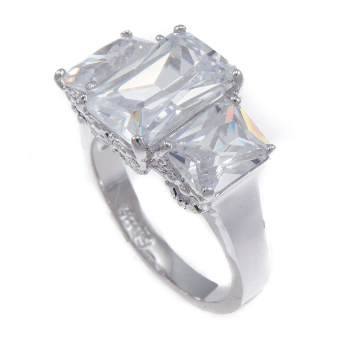 GIFTS INFINITY Princess Cut Wedding Bling Iced CZ Ring RL220 (5)