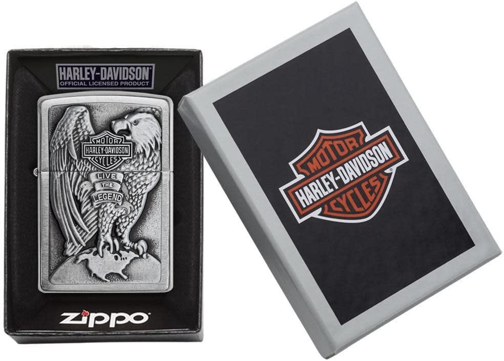 Zippo - Personalized Lighter 200HD.H231-035 Harley-Davidson Eagle - Silver, Pack 1