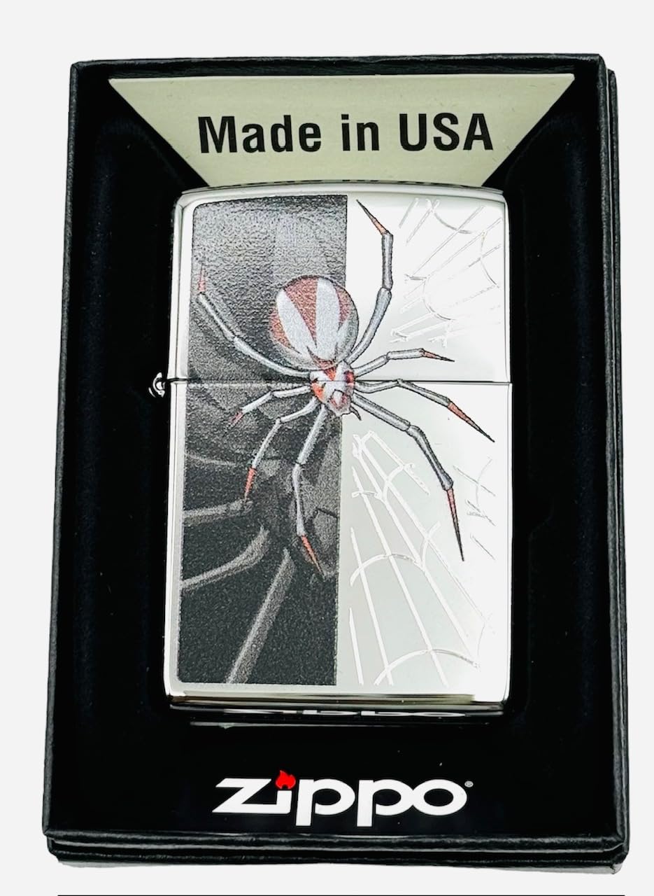 Personalized Zippo Lighter Classic High Polish Spider Web - Engraving