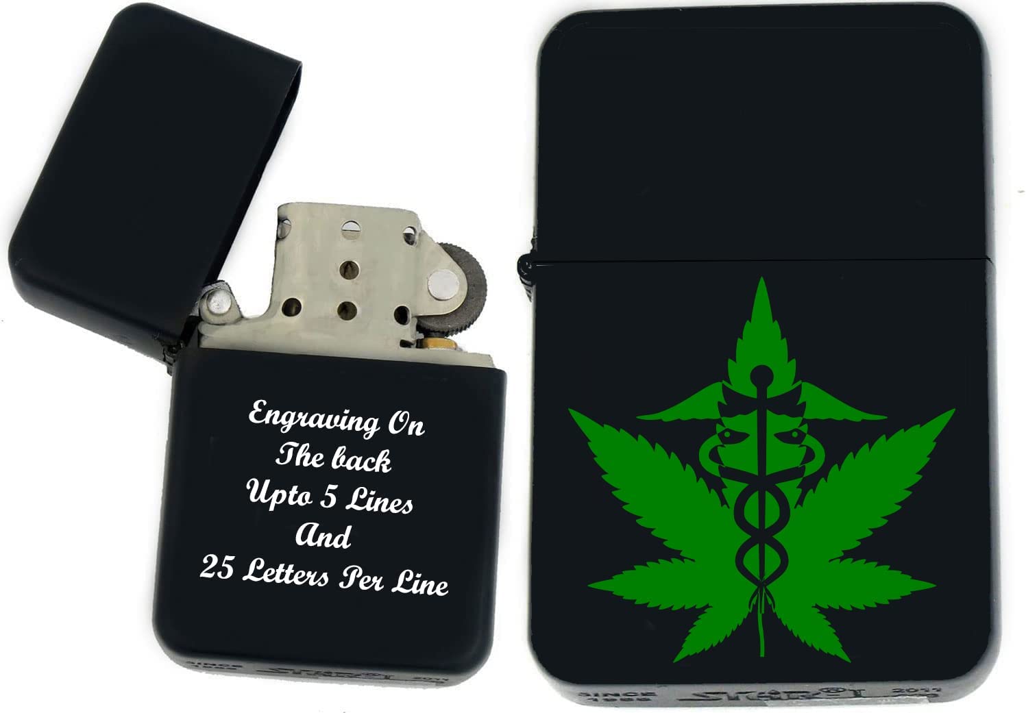 GIFTS INFINITY - Personalized Leaf Collection Windproof Lighters – Black Matt (WD-24)