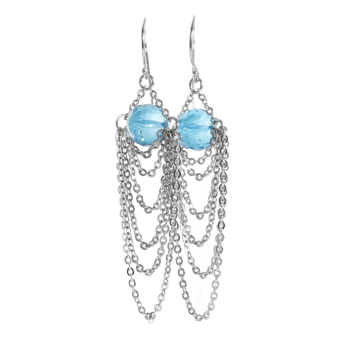 Signature Chandelier Blue Stone Earrings FE14