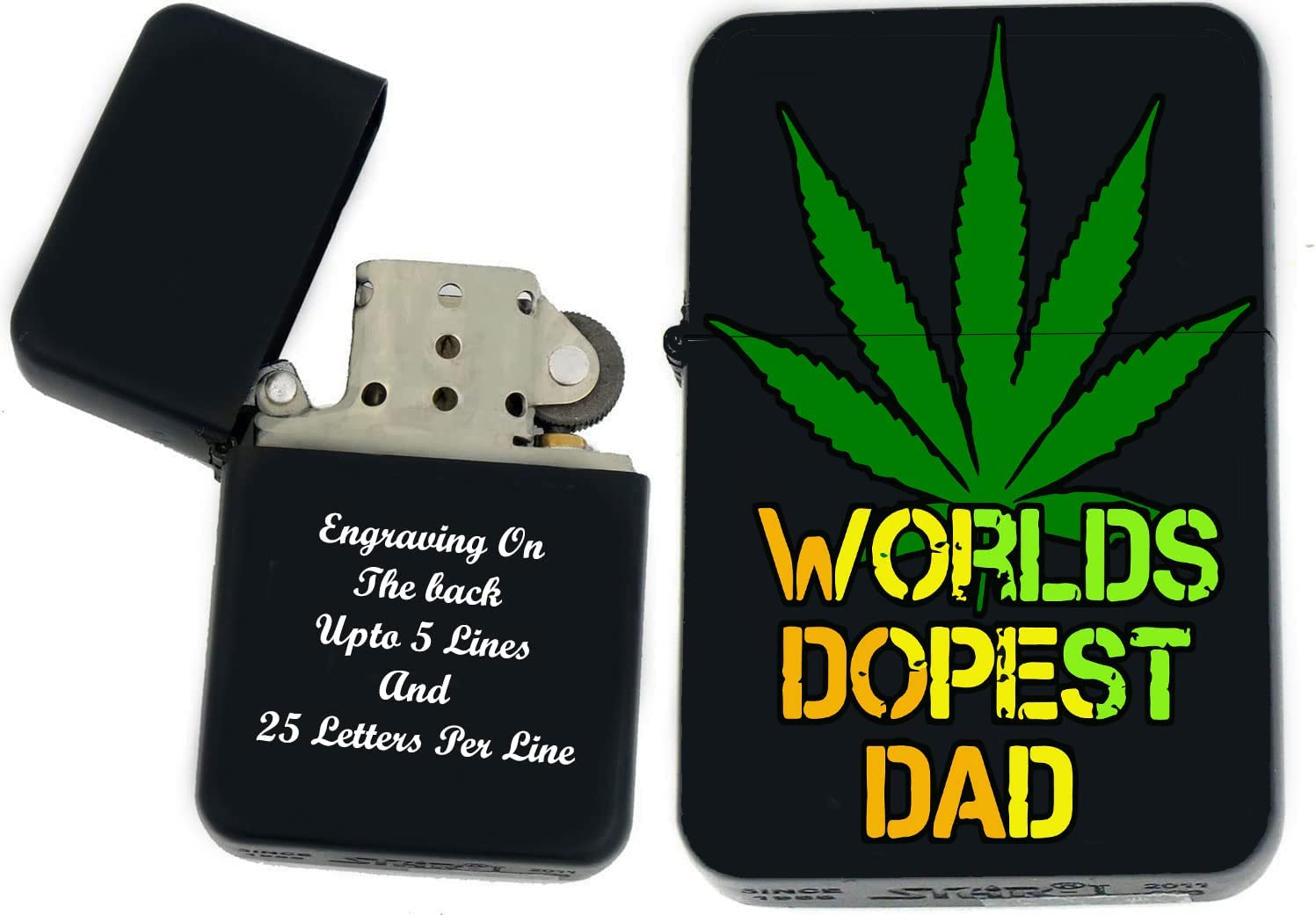 GIFTS INFINITY - Personalized Leaf Collection Windproof Lighters – Black Matt (WD-20)