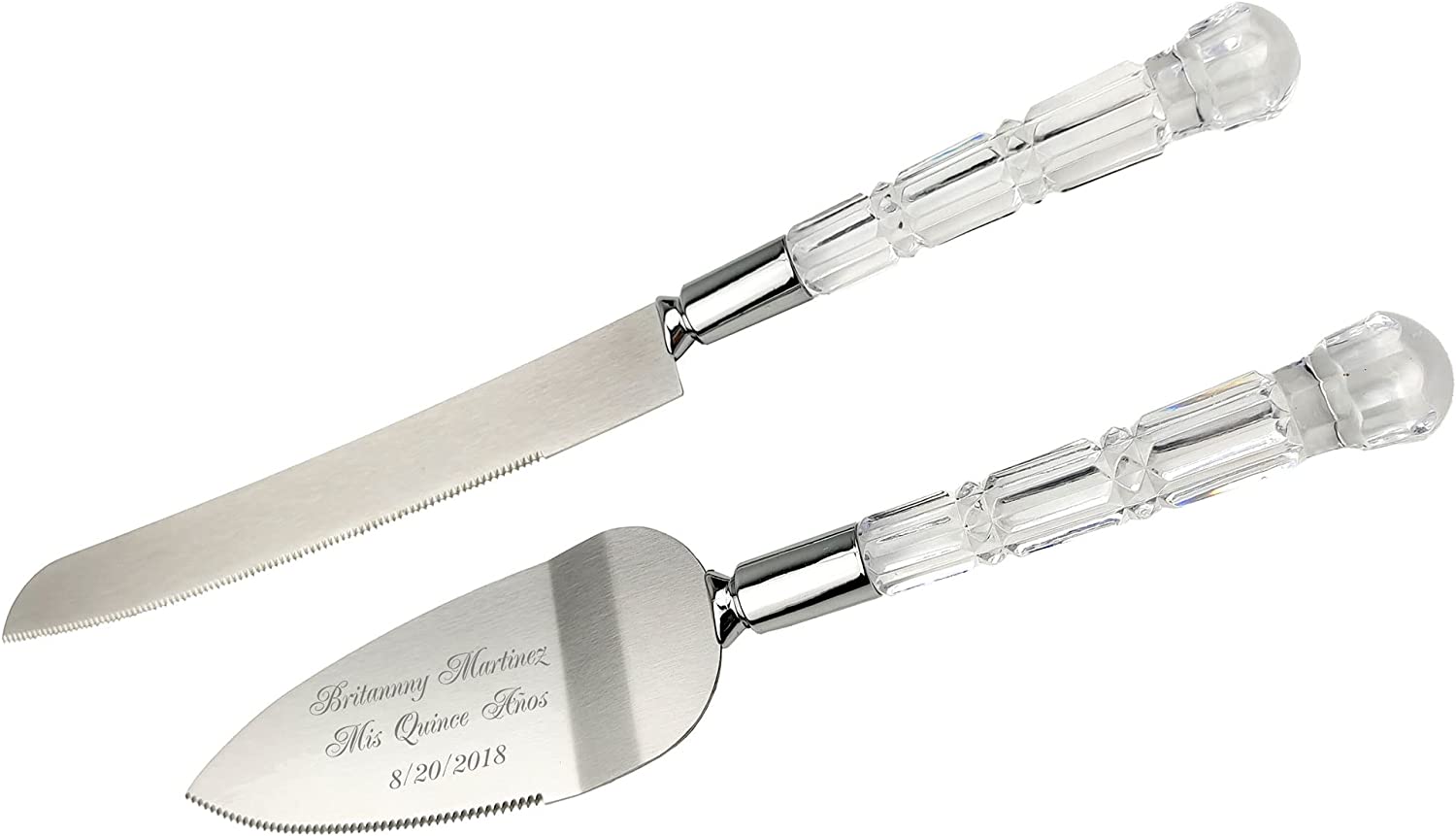 GIFTS INFINITY Personalized Mis Quince Anos Wedding Cake Knife and Server Set Free Engraving