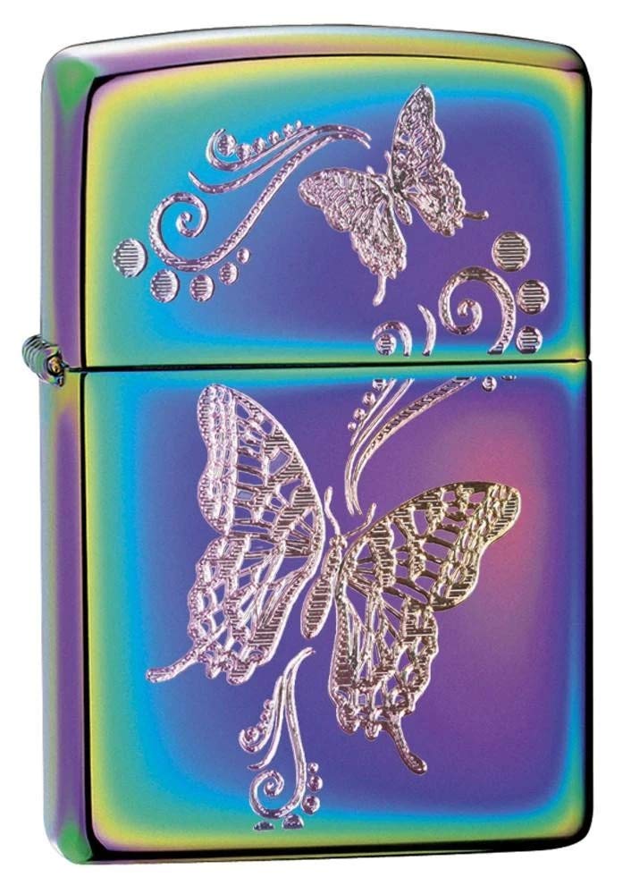 Personalized Wings of Destiny Rainbow Spectrum Butterfly Zippo Lighter - Free Engraving