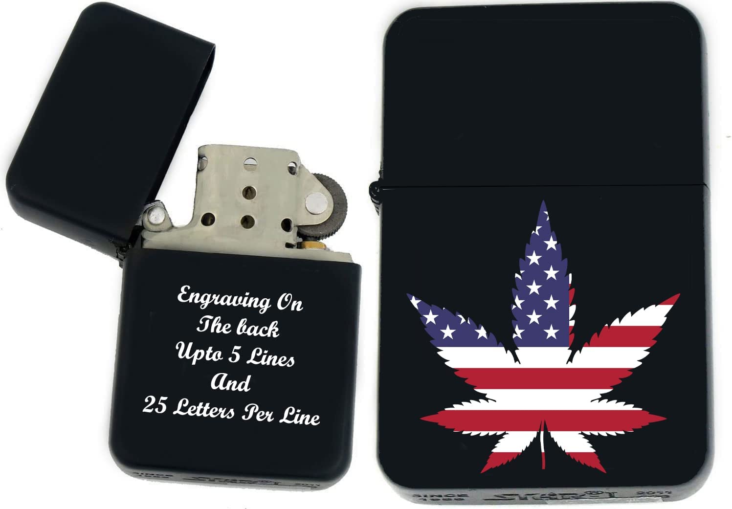 GIFTS INFINITY - Personalized Leaf Collection Windproof Lighters – Black Matt (WD-18)