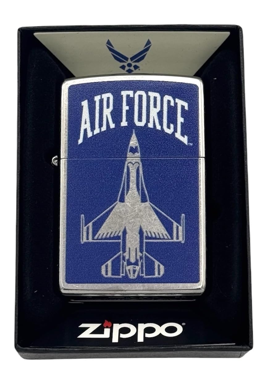 Personalized Zippo US Army Airborne Air Force Lighter Classic - Engraving (Blue)
