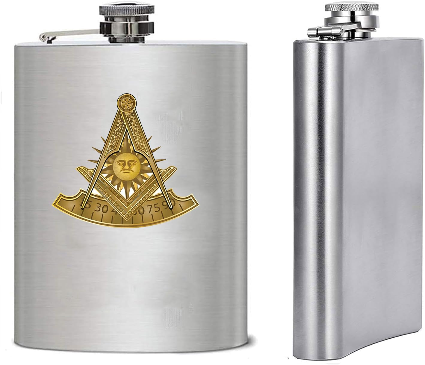 Gifts Infinity 8oz Satinless Steel Flask Masonic Regalia, OES Past Matron, Shriner, 32nd & 33rd Degree Scottish Rite, Past-Master (Past-Master)