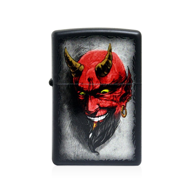 Personalized Zippo Tattoo Devil Matte Black Classic Oil Windproof Lighter Free Engraving