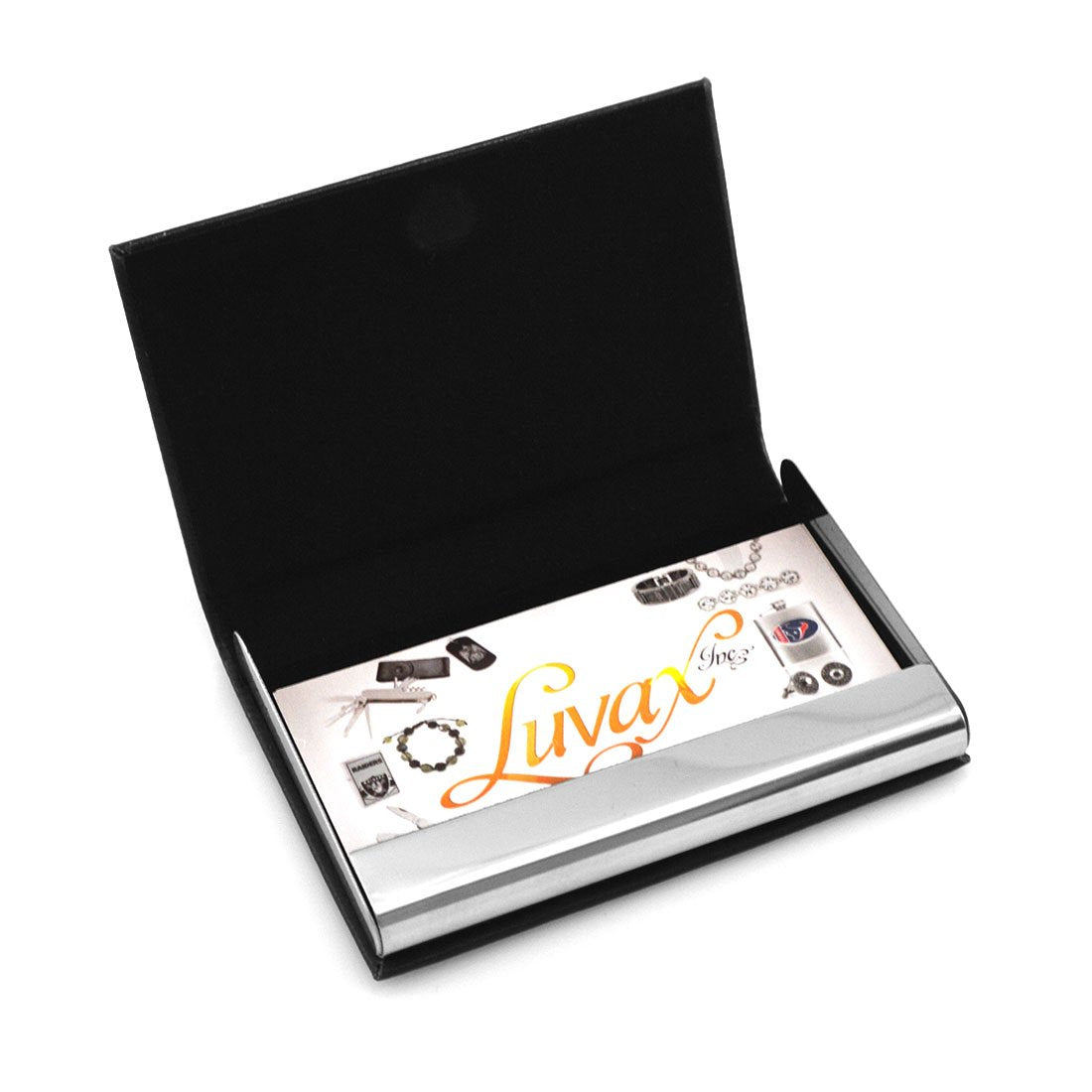 GIFTS INFINITY BC-14 Personalized Quality Pu Leather Business Card Holder - Free Engraving - Free Engraving (Black)