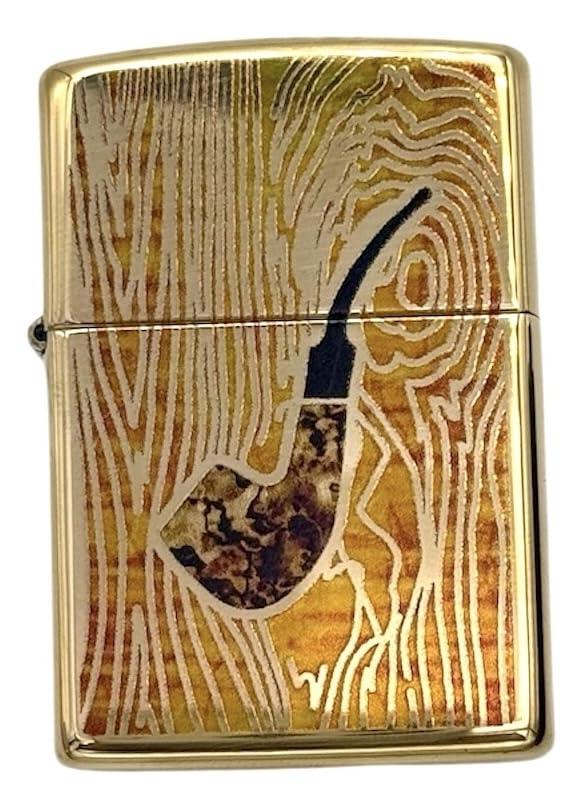 Personalized ZIPPO Classic Pipe Windproof Oil Lighter Engraving (Gold OR)