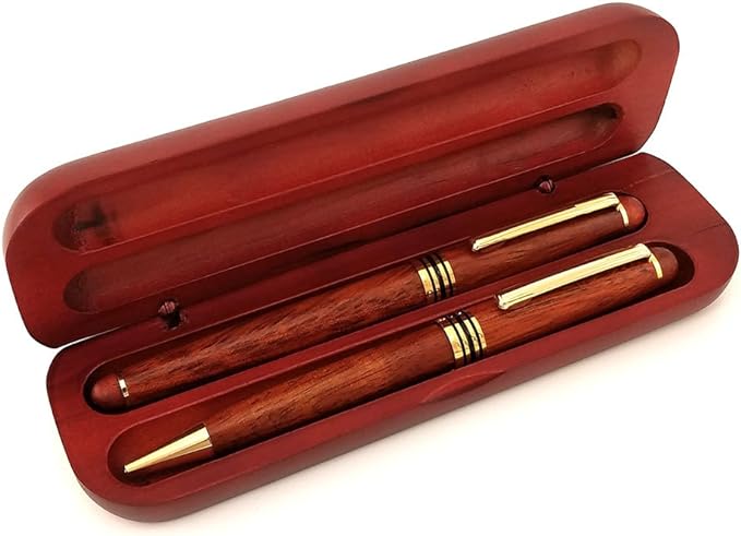 Gifts Infinity® Rosewood Engraved/Personalized Pens and Letter Opener Set Free Engraving (2 P/P Pen Set, Rose Wood)