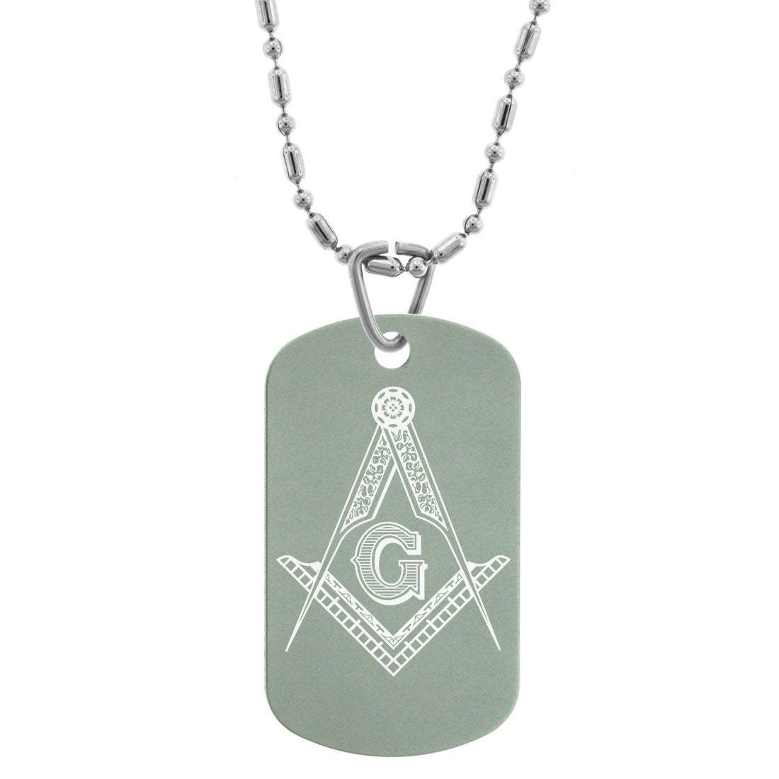 Gifts Infinity® New Freeman Masonic Mason G Engraved Dog Tags/GI Tag Necklace Pendant (Grey)