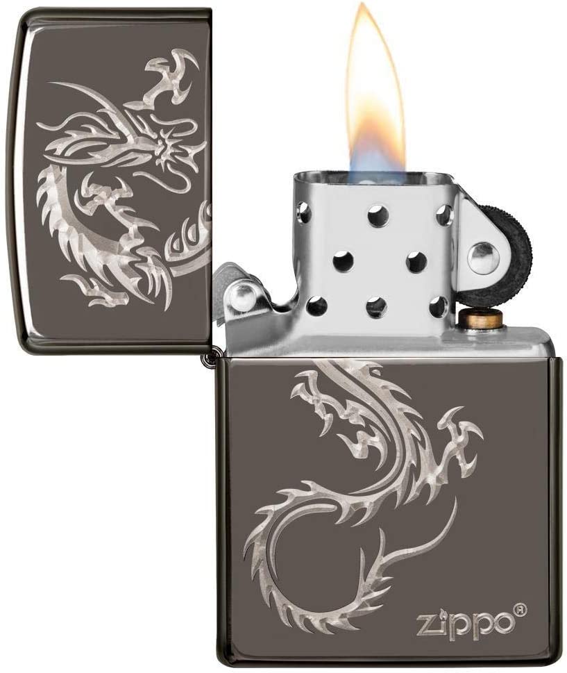 Zippo - Custom Personalized Chinese Dragon Design Windproof Lighter - 1 Pack