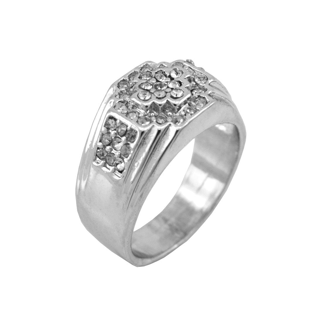 Luvax Inc. Hip-Hop Silver Tone Penninsula Men's Ring size 10