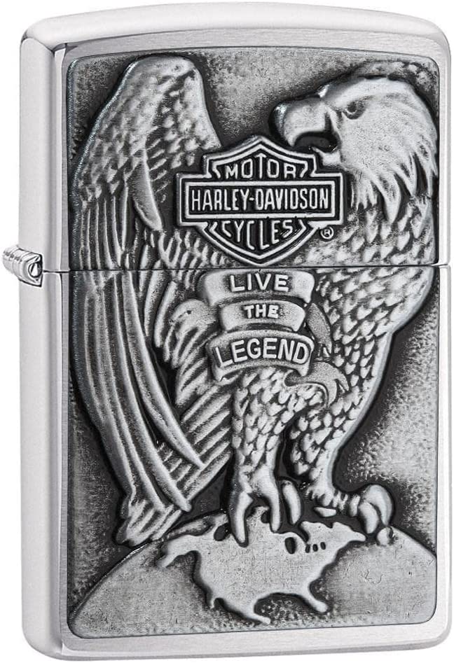 Zippo - Personalized Lighter 200HD.H231-035 Harley-Davidson Eagle - Silver, Pack 1