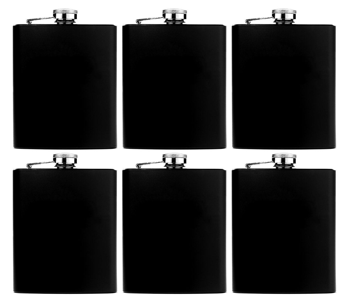 Gifts Infinity® Stainless Steel Flask Assorted Colors, 8oz, (Black Set of 6)