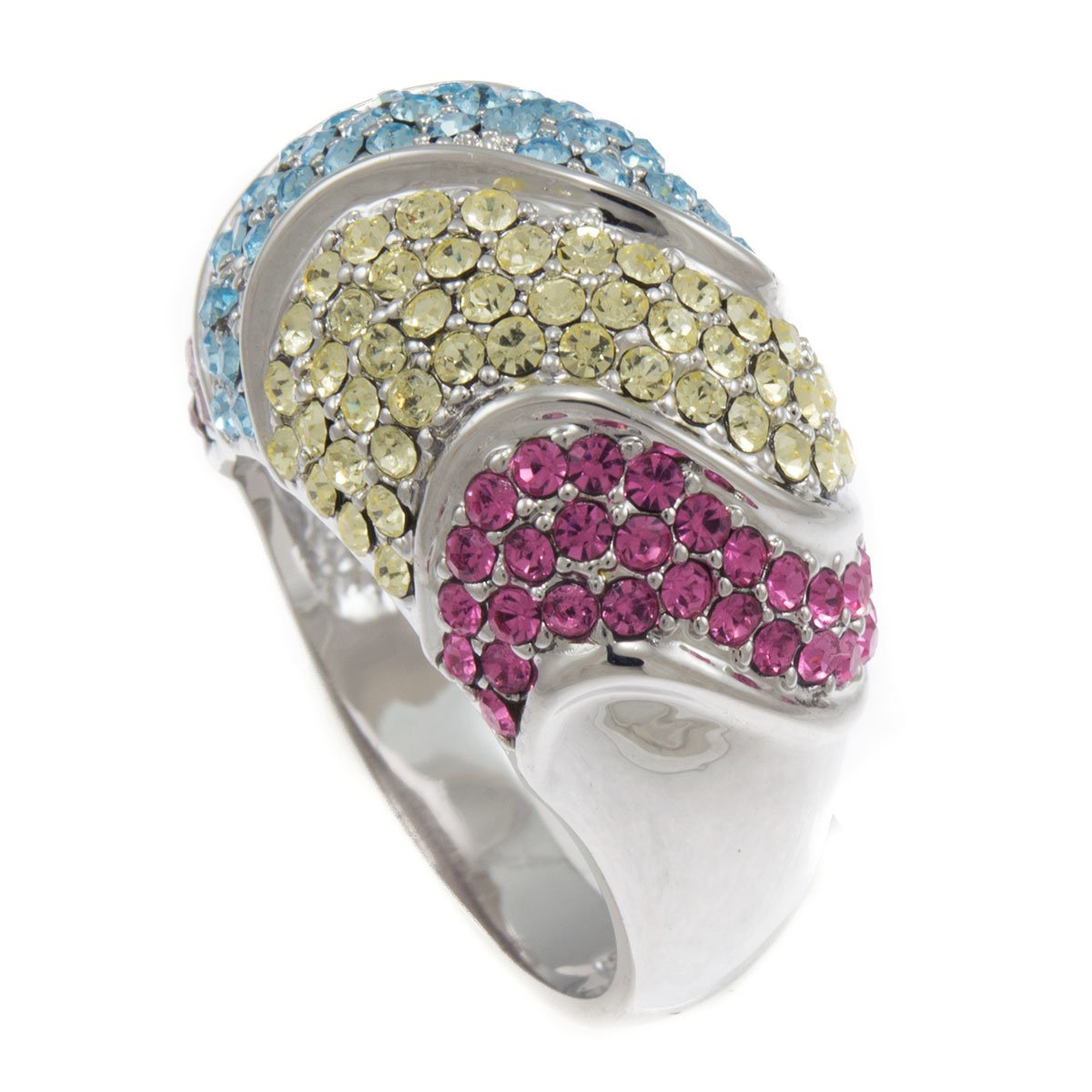 GIFTS INFINITY Waves of Color Rhinestone Ladies Cocktail Ring RL247 (6)