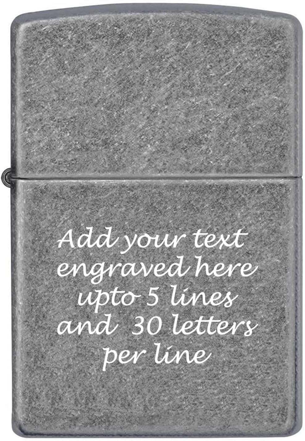 Custom Personalized ZIPPO Classic Pipe Windproof Oil Lighter Engraving (Antique Silver)