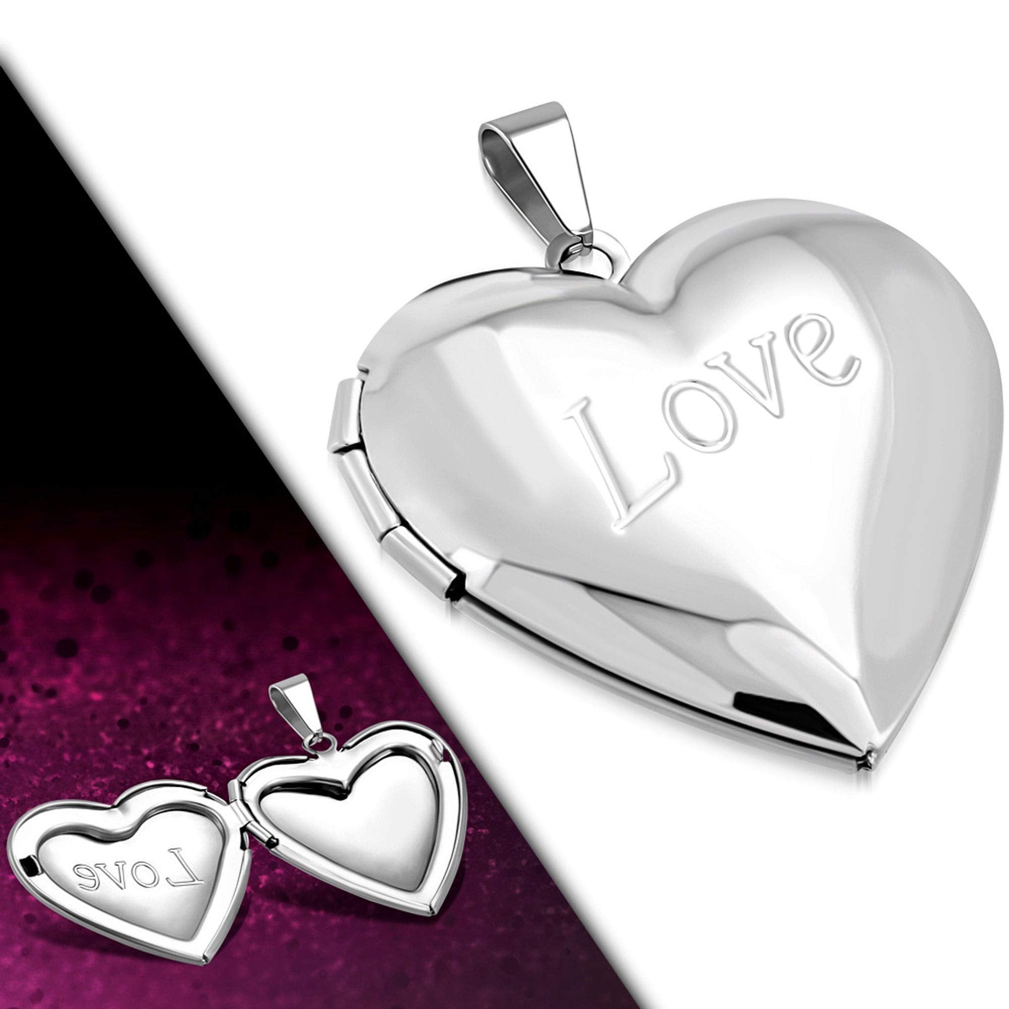 Gifts Infinity Stainless Steel Vine Love Heart Photo Fame Locket Pendant (VPP524)