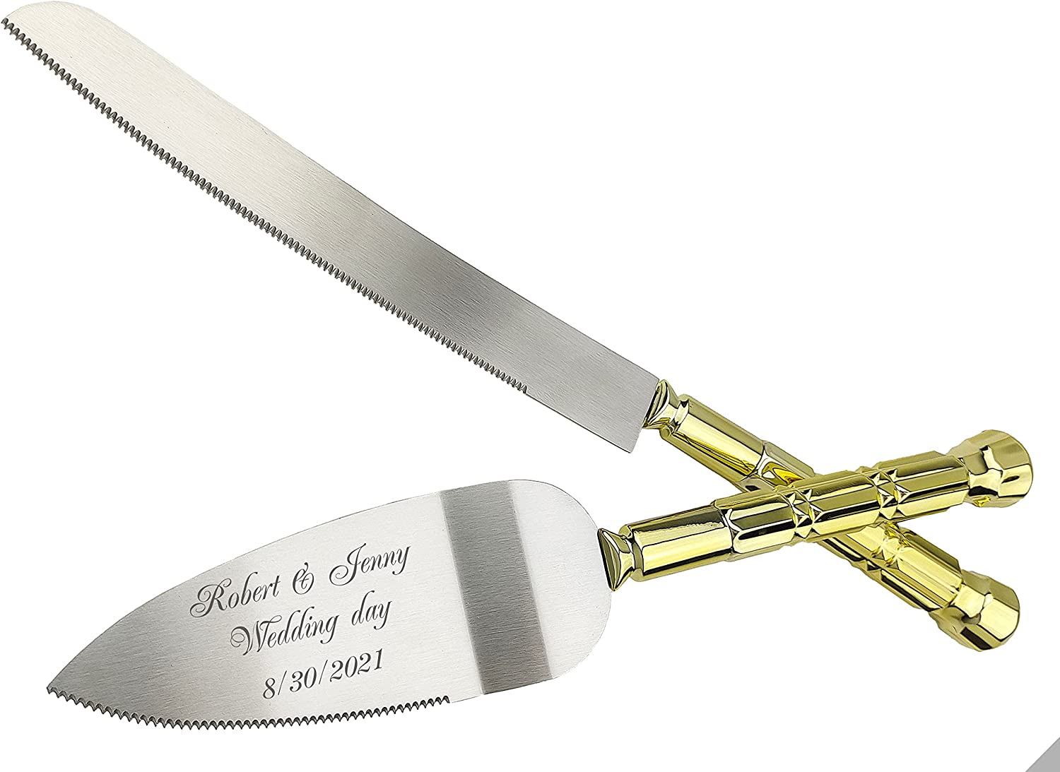 GIFTS INFINITY - Personalized Wedding Cake Knife and Server Set with Free Engraving