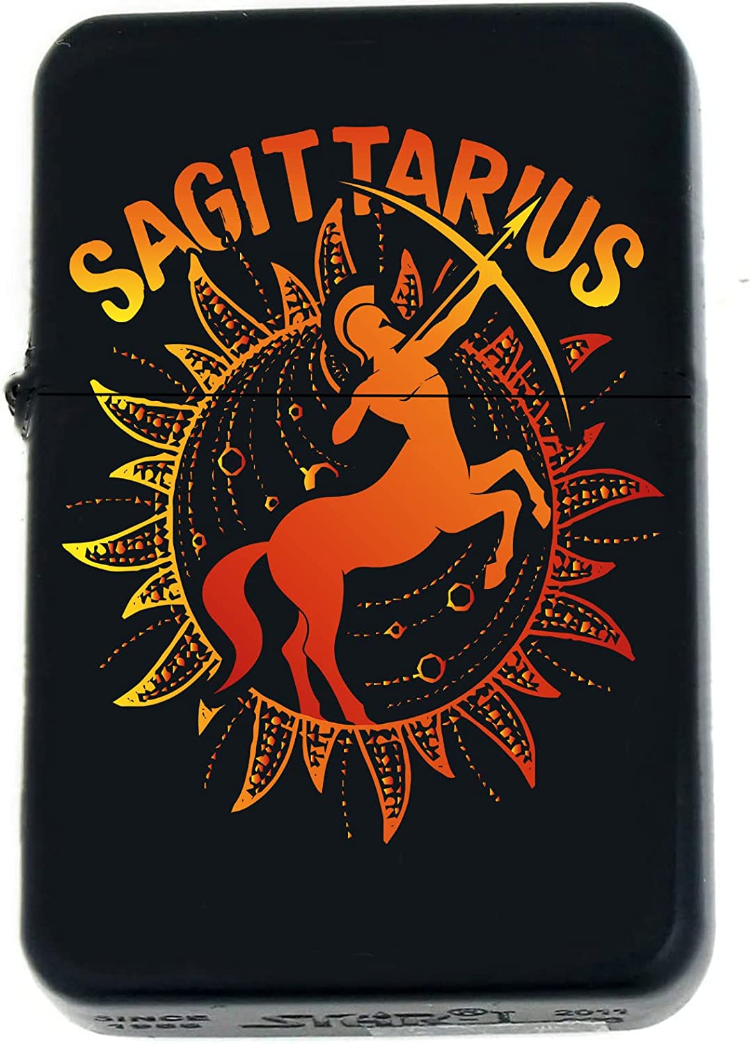 GIFTS INFINITY-Personalized Birthday Zodiac Signs Windproof Lighters - Black Matt (Sagittarius)