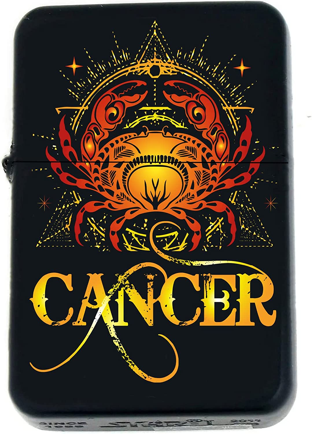 GIFTS INFINITY-Personalized Birthday Zodiac Signs Windproof Lighters-Black Matt (Cancer)