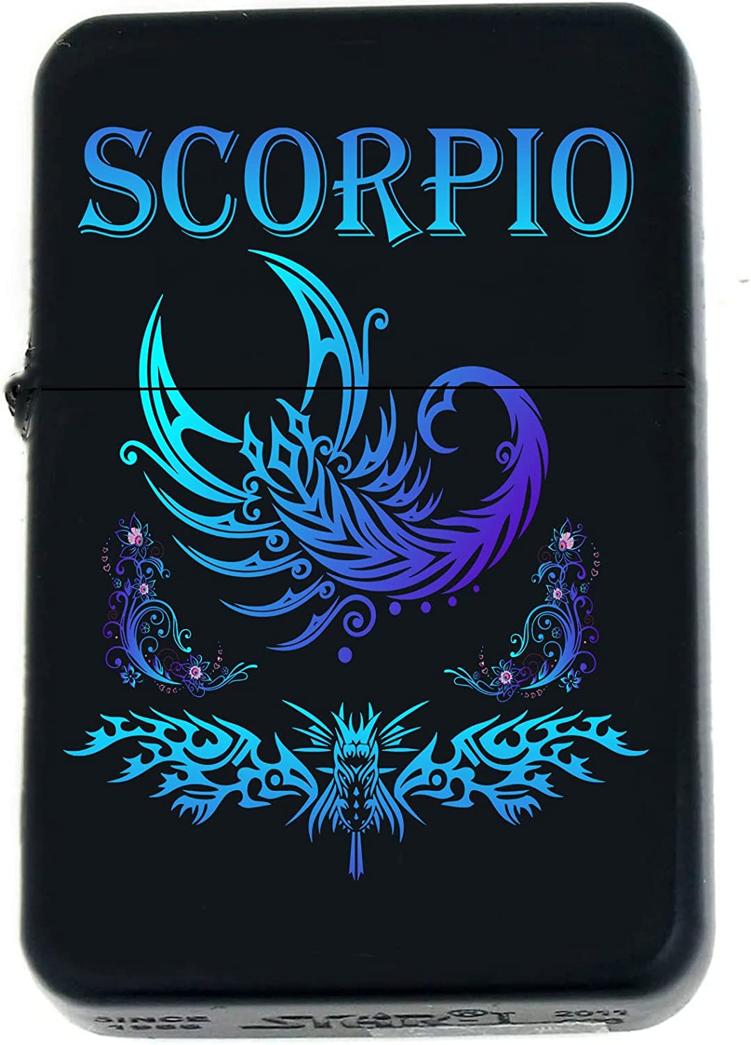 GIFTS INFINITY-Personalized Birthday Zodiac Signs Windproof Lighters-Black Matt (Scorpio)