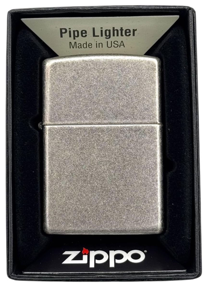 Custom Personalized ZIPPO Classic Pipe Windproof Oil Lighter Engraving (Antique Silver)