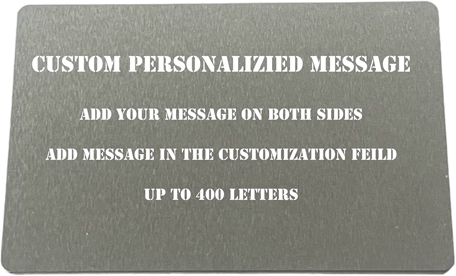 Blue Steel - Custom Wallet Insert Personalized with Any Message Card – Piece 1, Grey