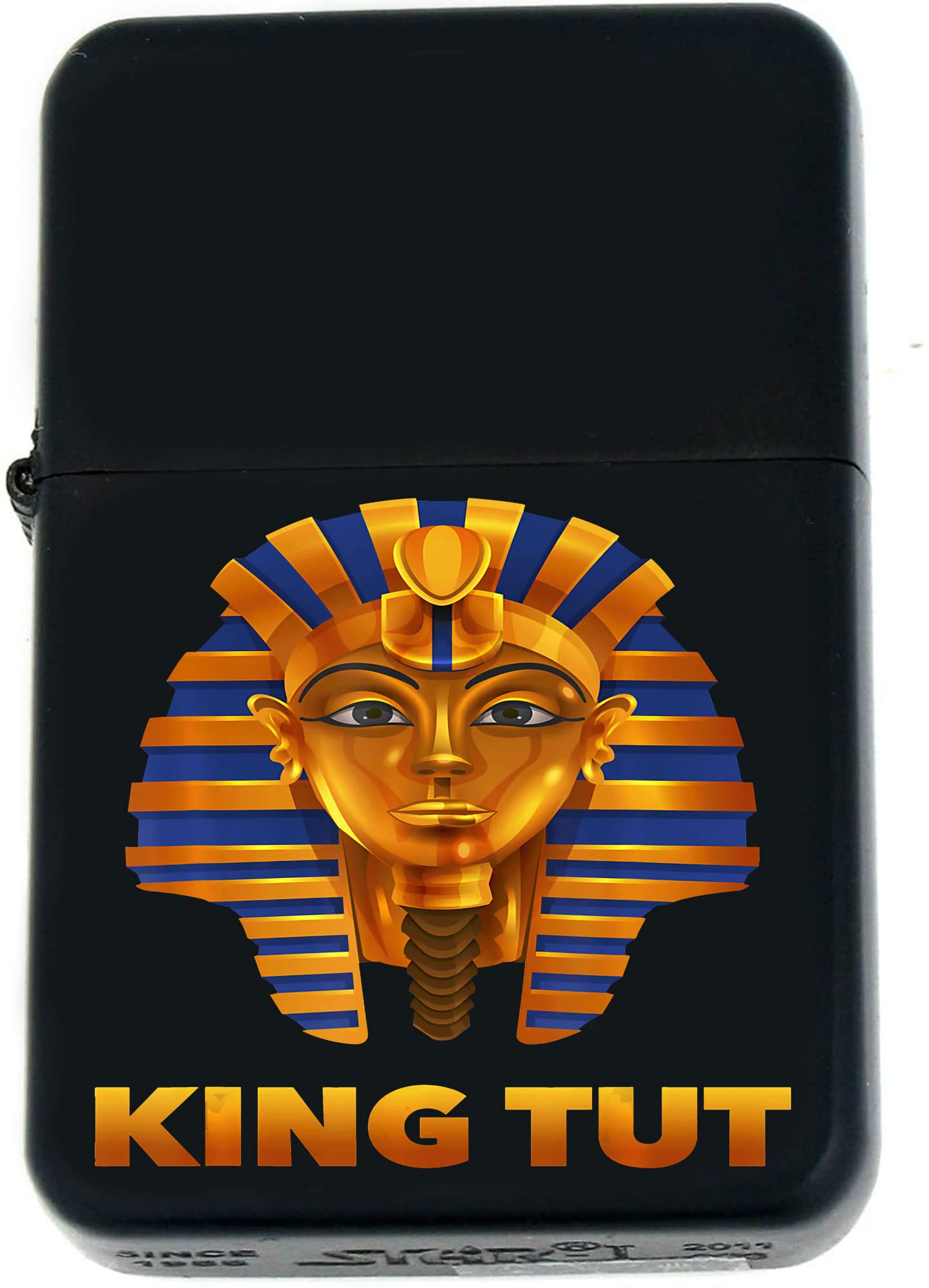 Pharaoh, Egyptian, Tutankhamun, Cleopatra, Eye-of-Horus, Pyramids-Ankh, Lioness-Goddess Black Matt Windproof Lighters! Unique Collectible Gifts Infinity Black Matt Windproof Lighters! (PU-1)