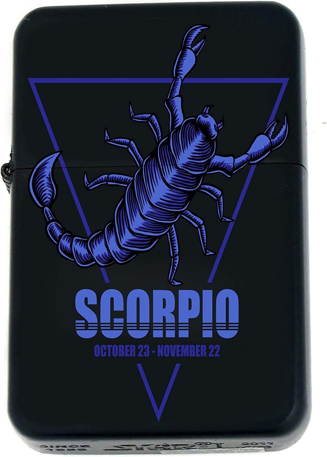 GIFTS INFINITY-Personalized Birthday Zodiac Signs Windproof Lighters-Black Matt (Scorpio 2)