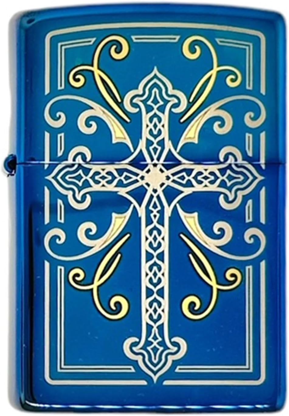 Personalized Zippo Elegant Cross Design Sapphire Classic Oil Windproof Lighter Free Engraving