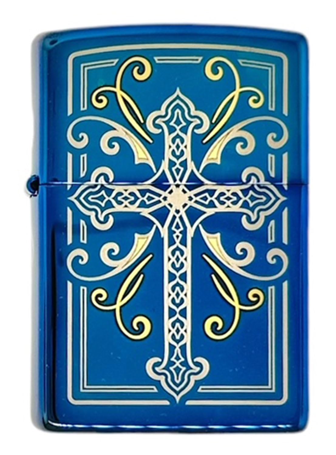 Personalized Zippo Elegant Cross Design Sapphire Classic Oil Windproof Lighter Free Engraving