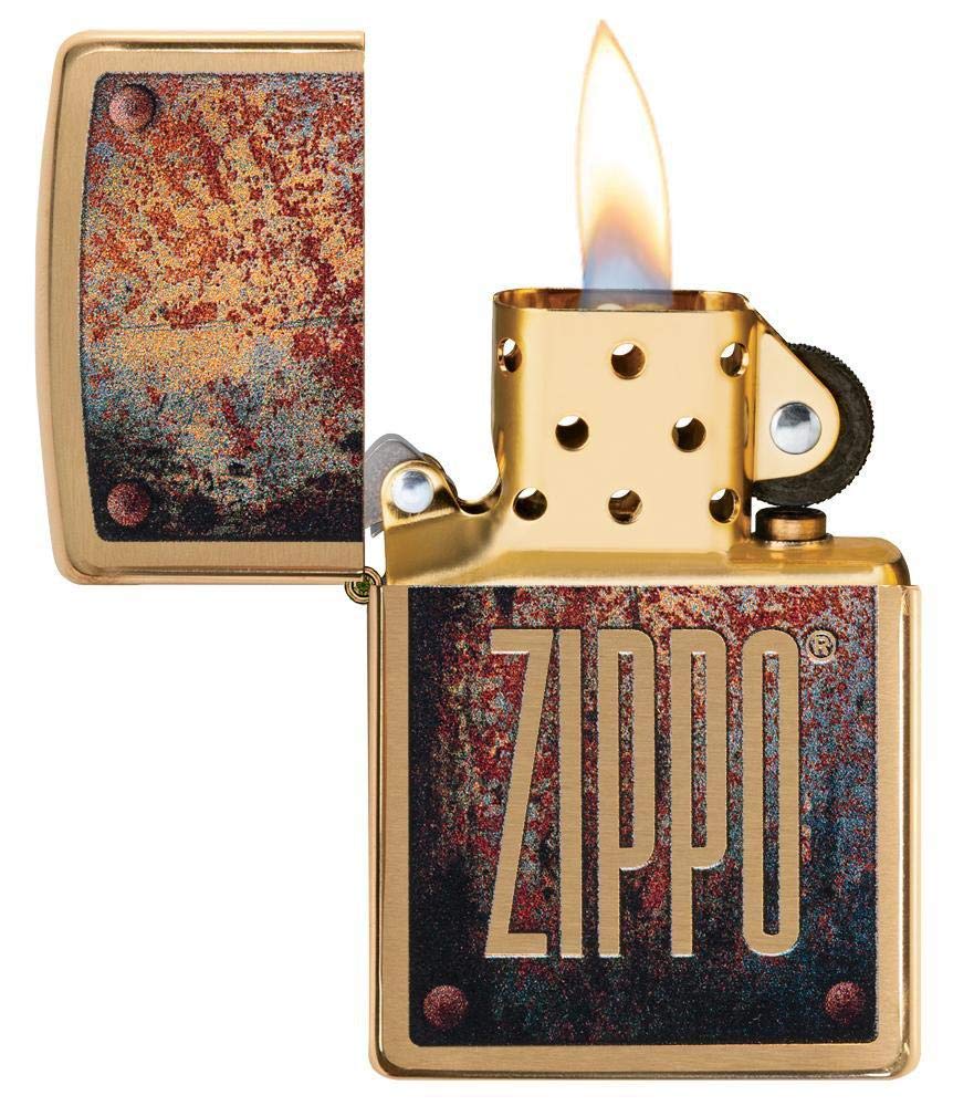 Custom Personalized Zippo Rusty Plate Design Windproof Lighter Free Engraving #29879