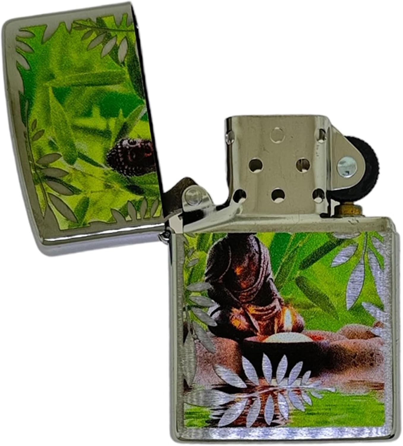 Personalized Zippo Peaceful Garden Buddha Classic Oil Windproof Lighte