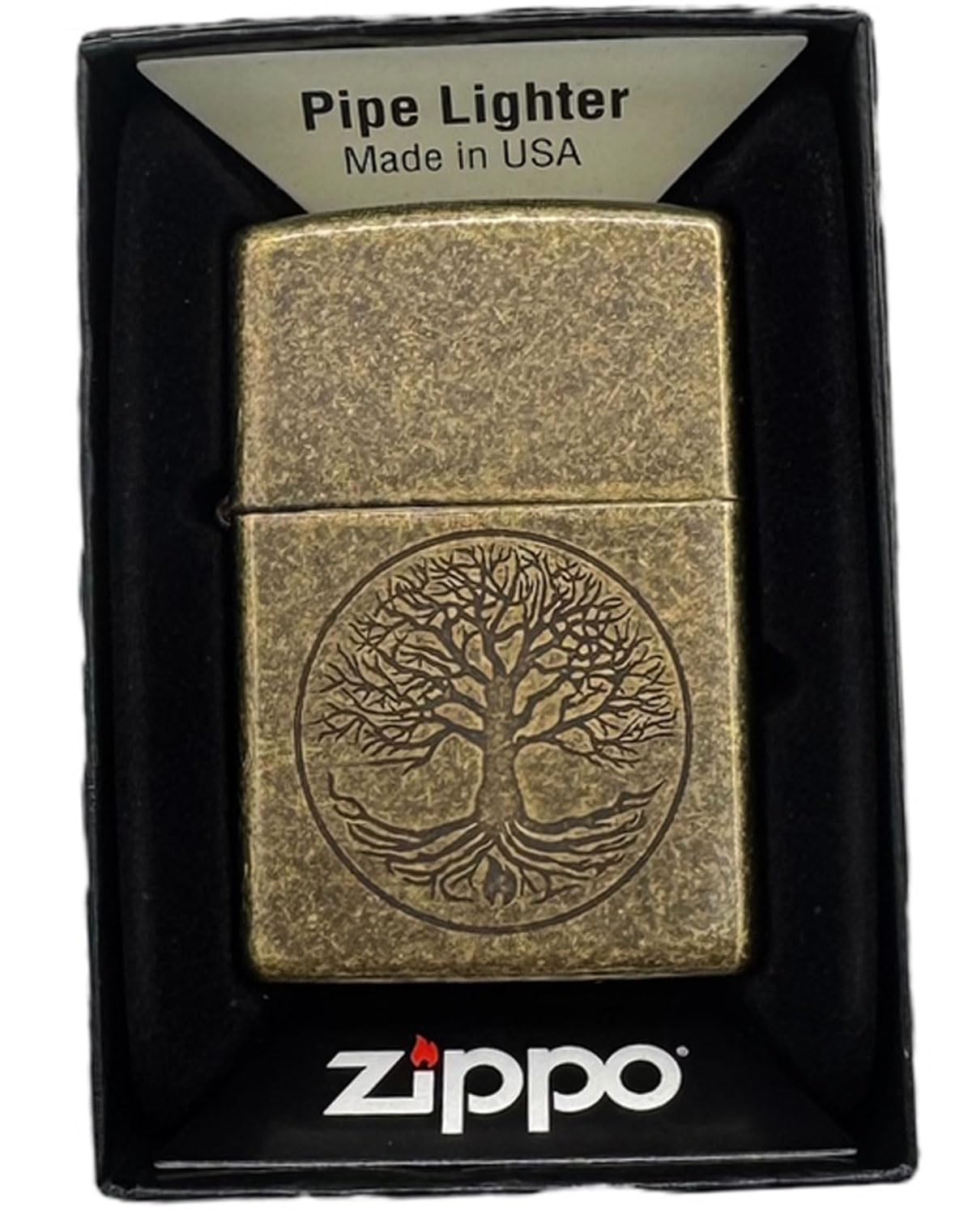Custom Personalized ZIPPO Classic Pipe Windproof Oil Lighter Engraving (Tree of Life)