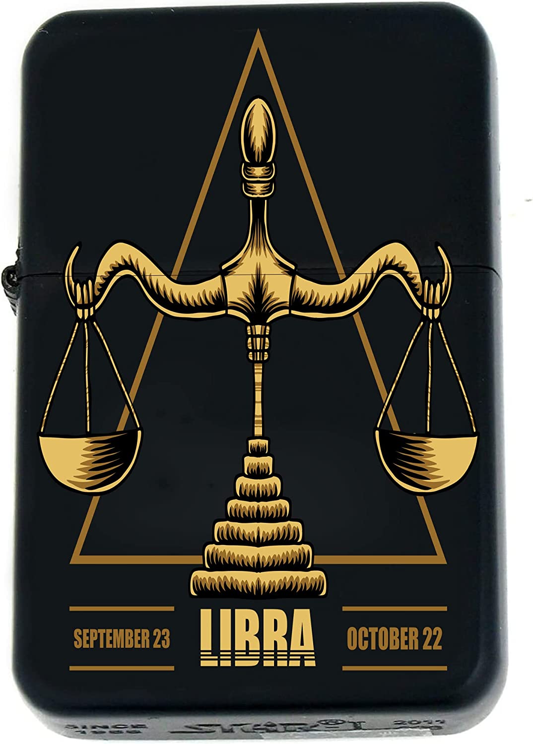GIFTS INFINITY-Personalized Birthday Zodiac Signs Windproof Lighters-Black Matt (Libra 2)