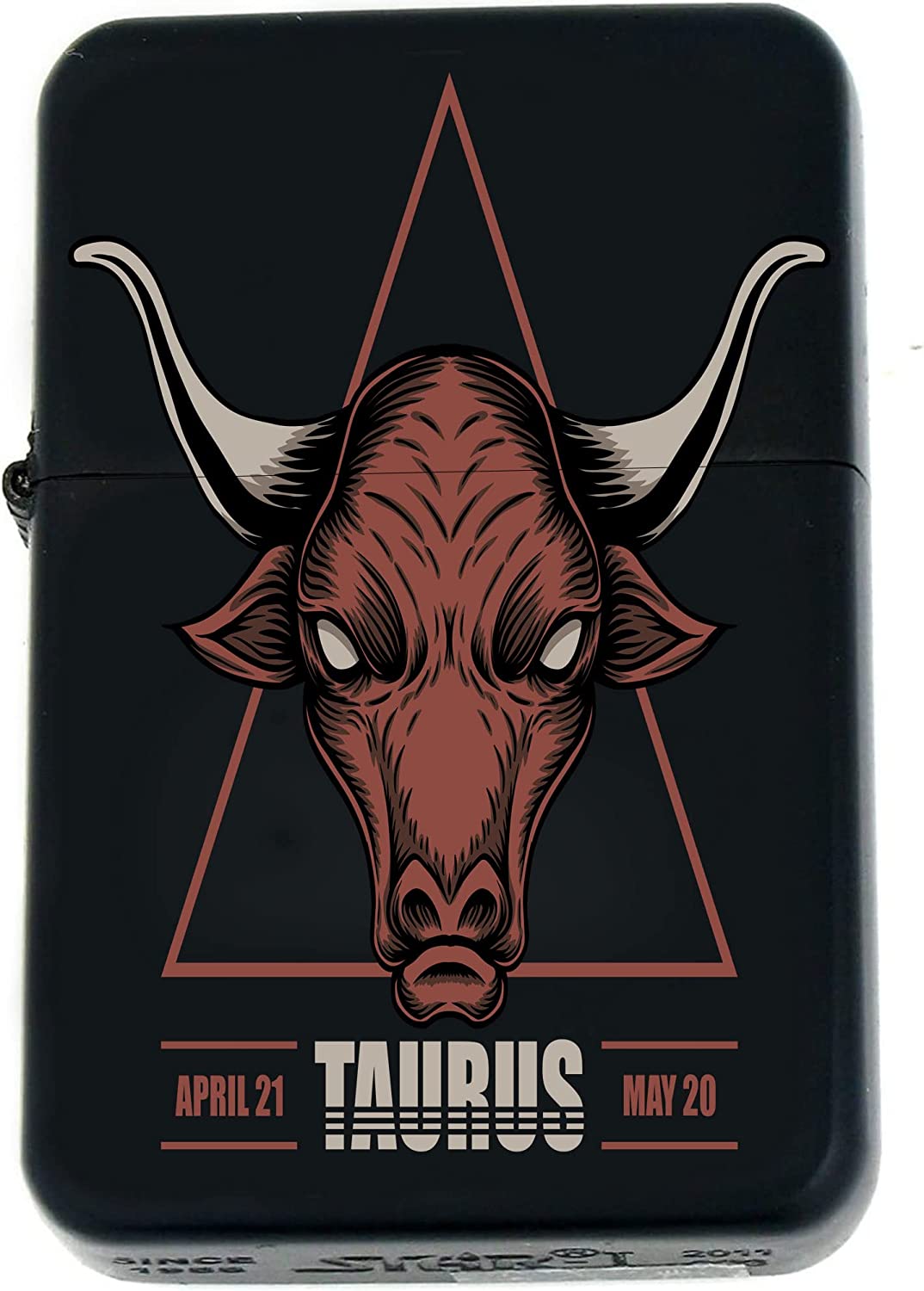GIFTS INFINITY-Personalized Birthday Zodiac Signs Windproof Lighters-Black Matt (Taurus 2)
