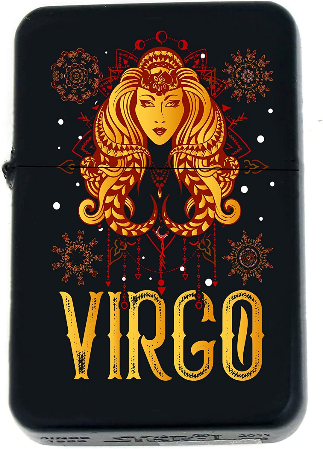 GIFTS INFINITY-Personalized Birthday Zodiac Signs Windproof Lighters-Black Matt (Virgo)