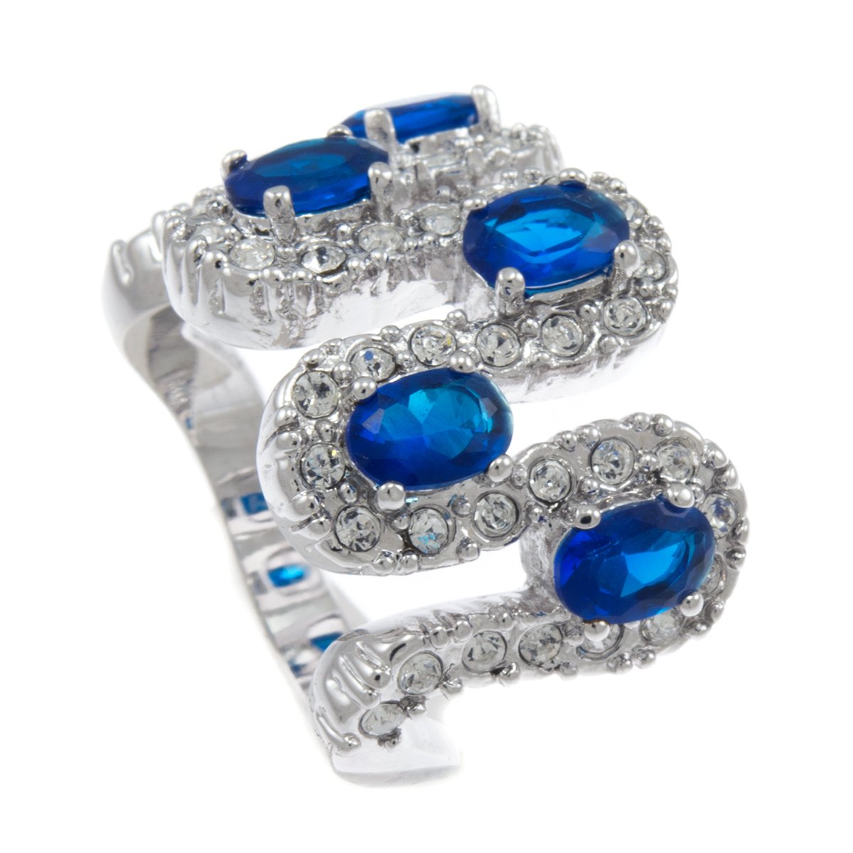 GIFTS INFINITY Blue Python Bling Iced Ladies Cocktail Ring RL103 (9)