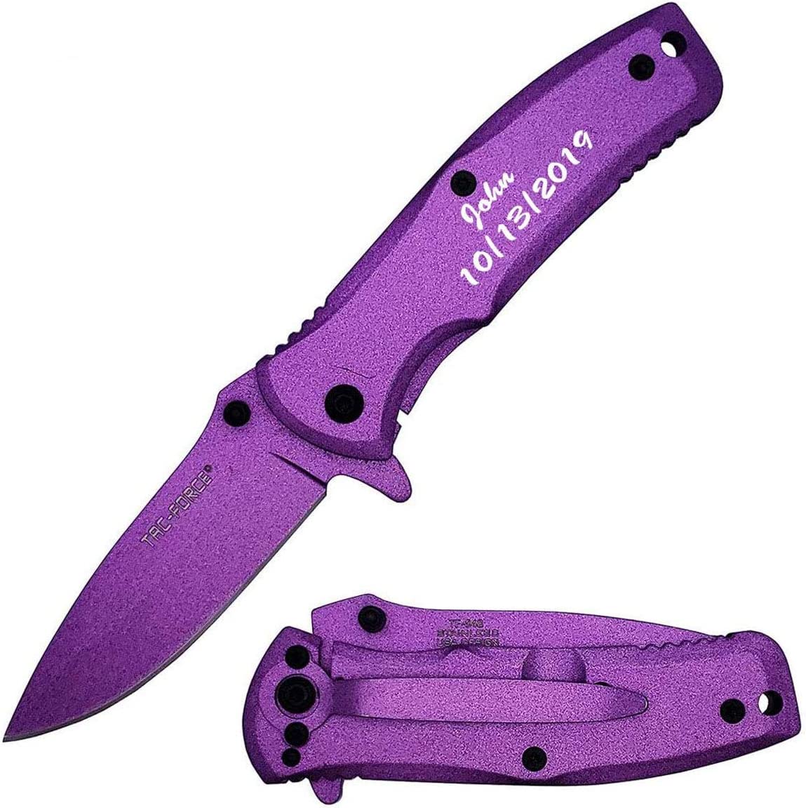 GIFTS INFINITY - Titanium Coated Open Assist Stainless Steel Quality Pocket Knife – Purple