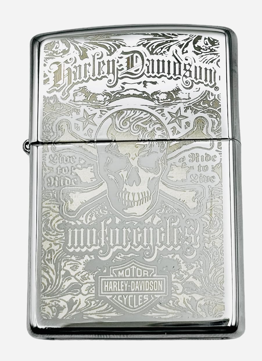 Personalized Zippo High Polish Harley Davidson Lighter Classic - Engraving - Christmas, Halloween & Valentines Day Gift