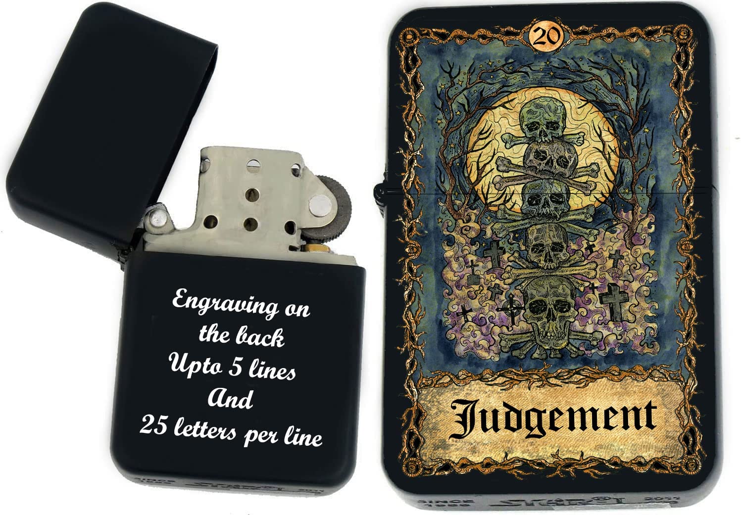 GIFTS INFINITY - Custom Tarot Card - Windproof Lighters- Black Matt (Judgement)